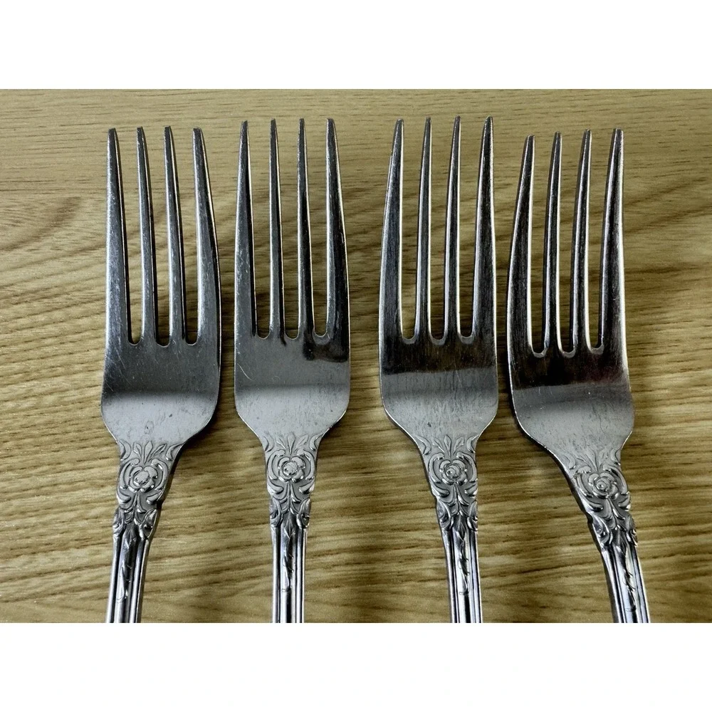 Vintage Stanley Roberts Lady JoAnn Dinner Forks Set of 4 Stainless Japan